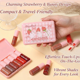 Eakroo lip gloss set arranged on a vanity table
