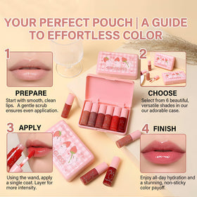 Eakroo lip gloss tubes with a soft focus background