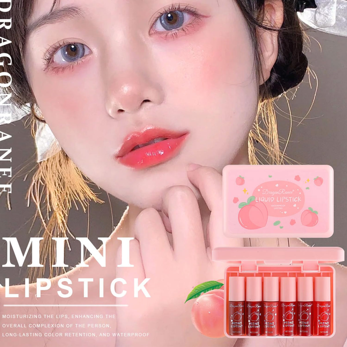 Eakroo Lip Tint Stain Liquid Lipstick in soft pink shade