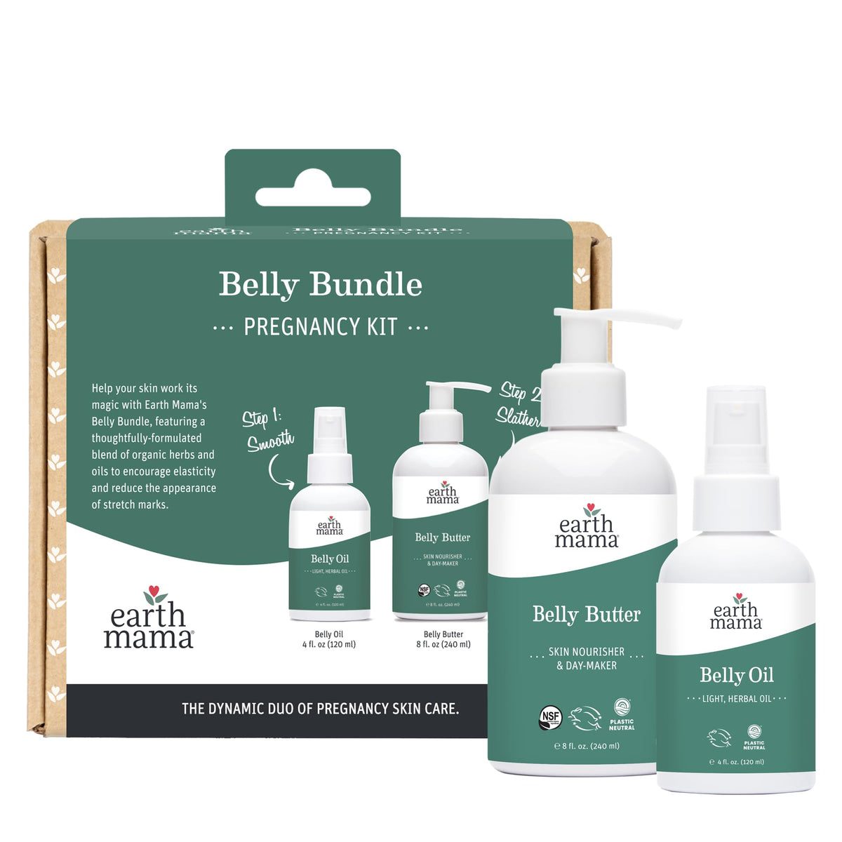 Earth Mama Belly Bundle Pregnancy Kit includes Belly Butter and Belly Oil