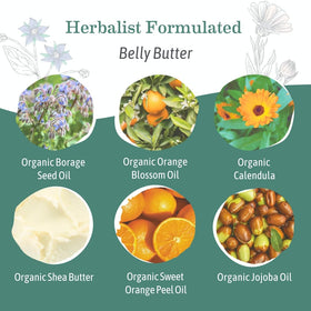 Earth Mama Belly Oil bottle with a dropper for easy application