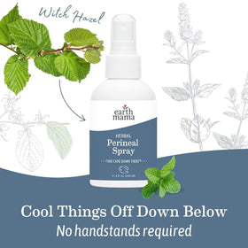 Earth Mama Herbal Perineal Spray held in hand