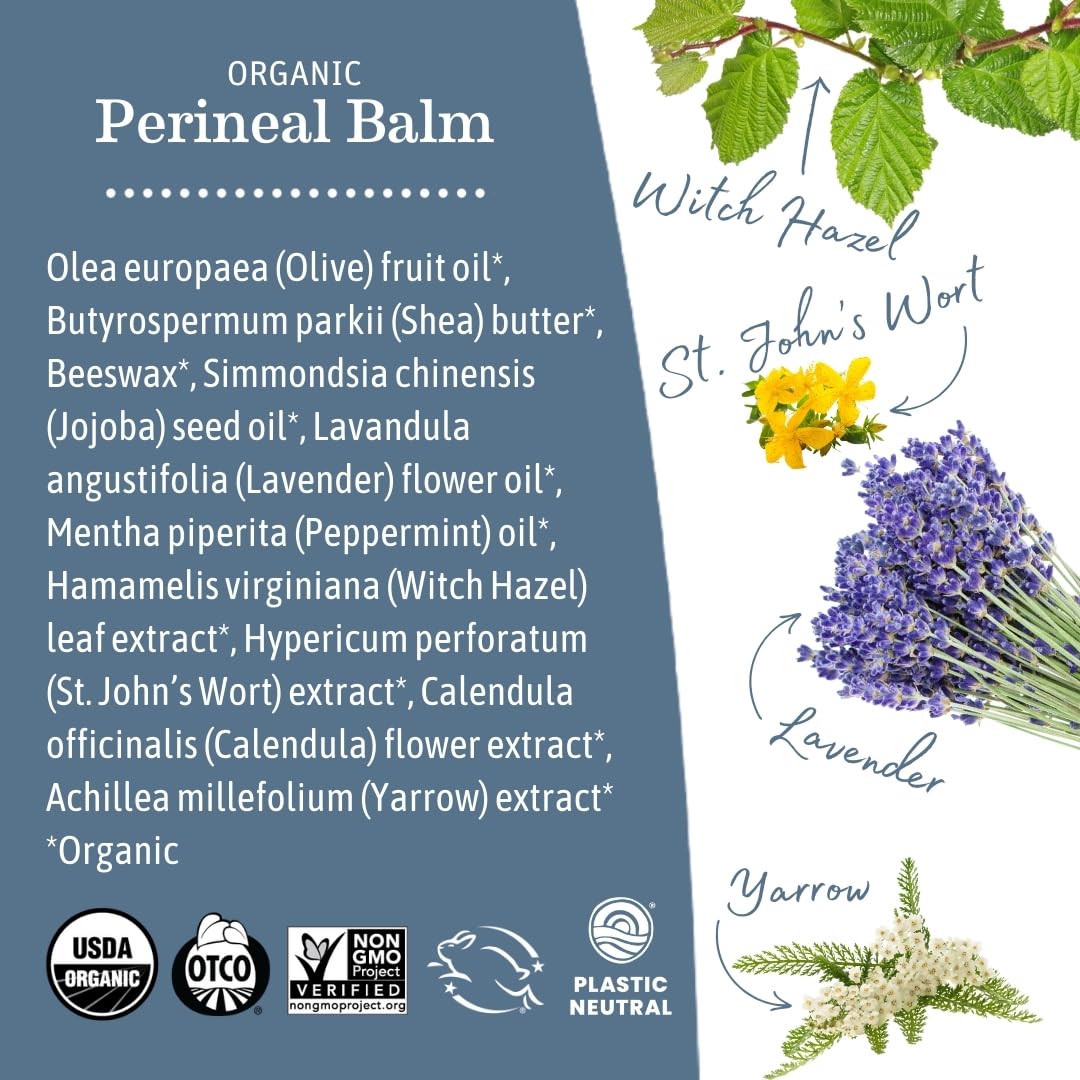 Earth Mama Organic Perineal Balm in a bathroom setting