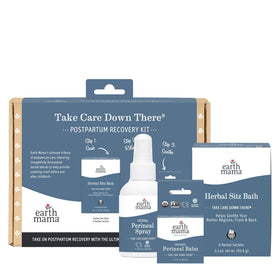 Earth Mama Postpartum Recovery Kit front view with all three products