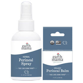 Earth Mama Postpartum Recovery Kit front view with balm and spray