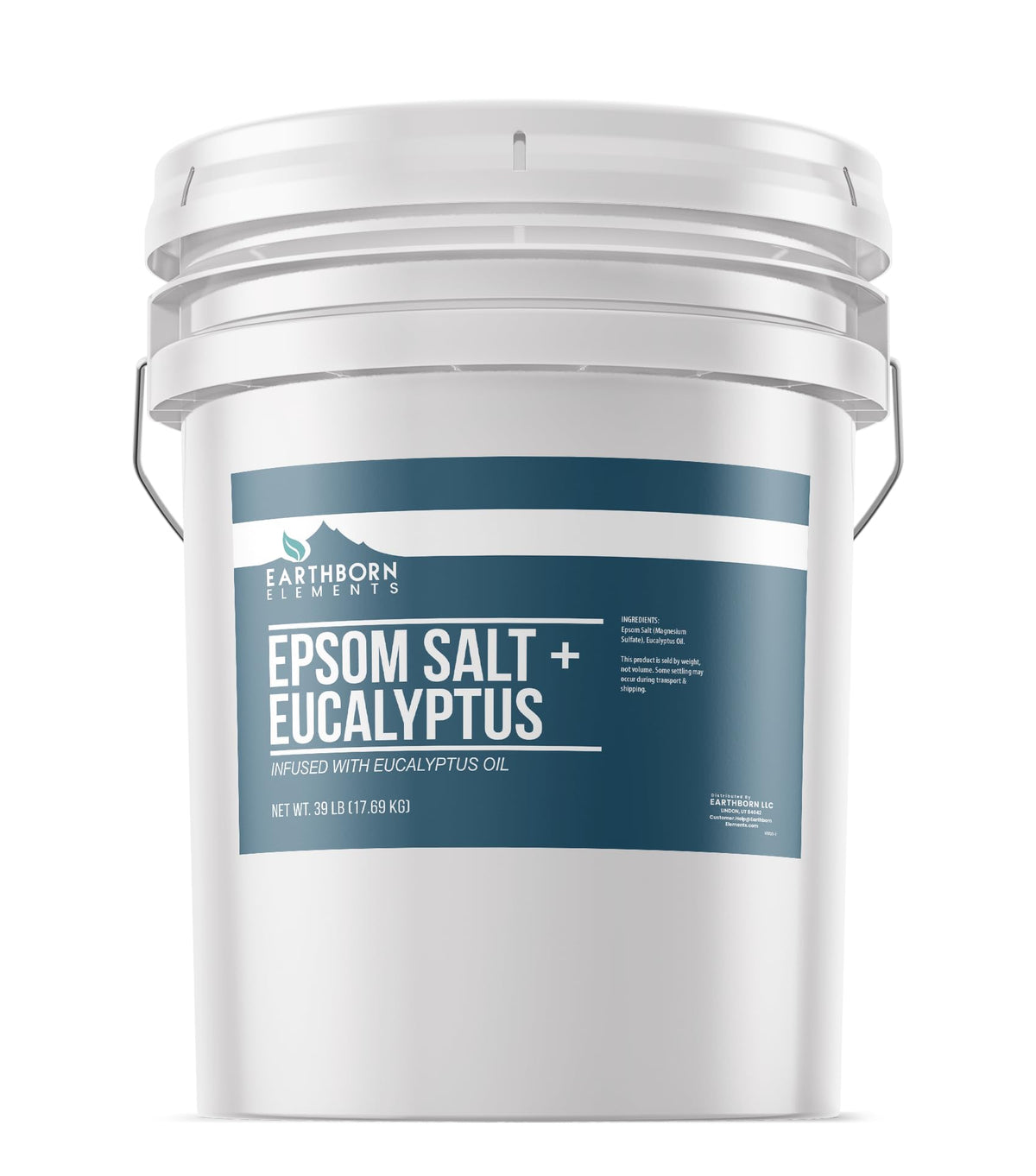 Earthborn Elements Eucalyptus Epsom Salt 5 Gallon Bucket front view