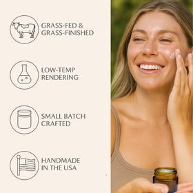 Earthborn Organics Pure Tallow Balm with natural background