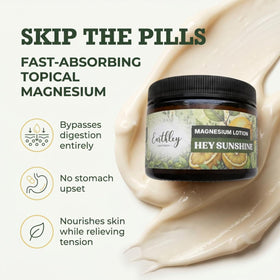 Earthley Wellness Magnesium Lotion 4oz on a bedside table