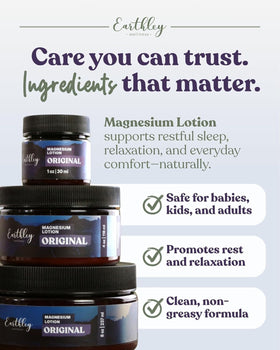 Earthley Wellness Magnesium Lotion 6oz Lavender back view