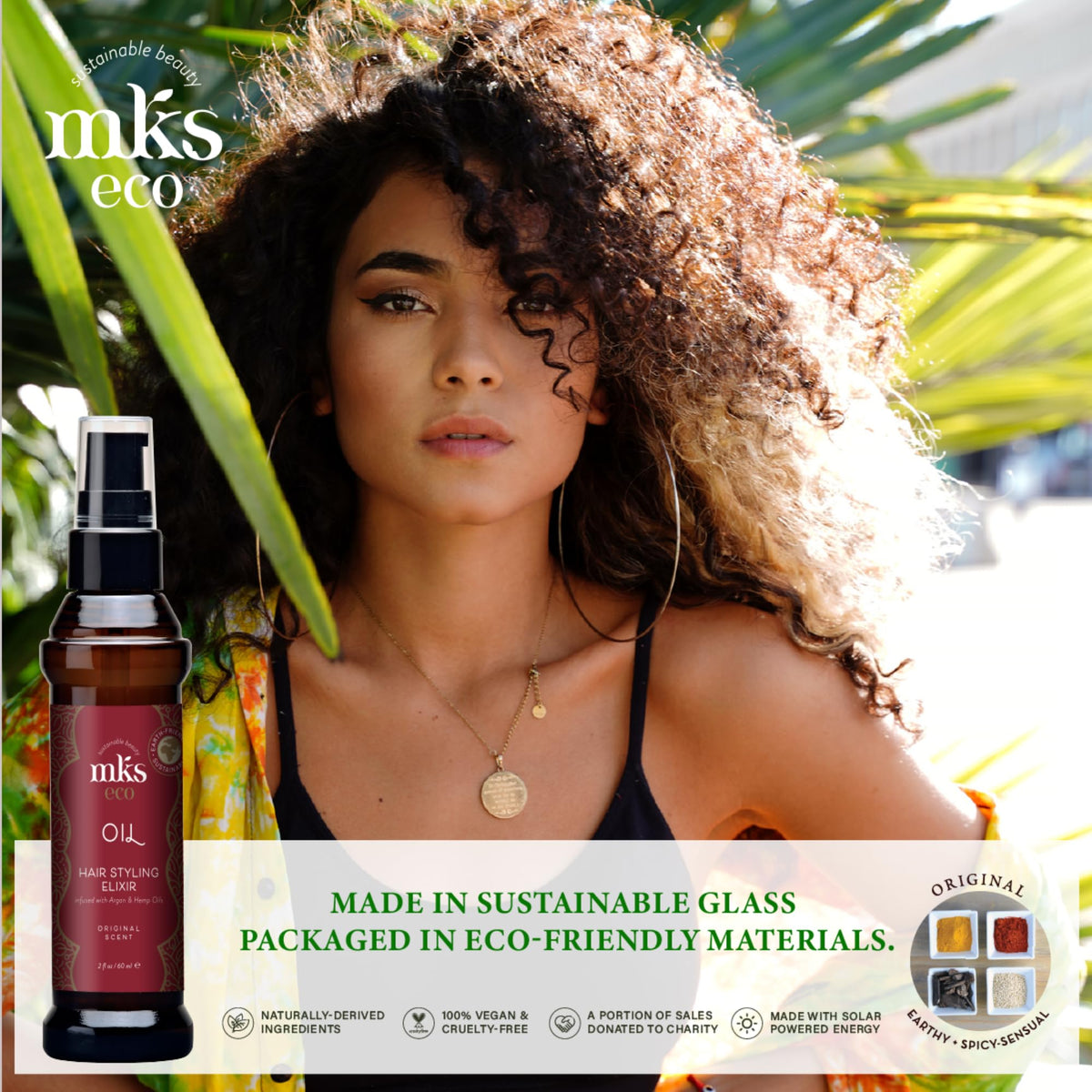 Earthly Body MKS eco Oil application on hair