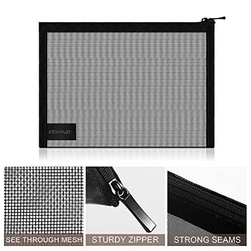 EASYFUN Mesh Pouch with zipper open displaying contents
