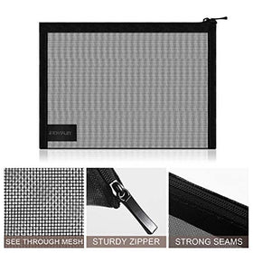 EASYFUN Mesh Pouch with zipper open displaying contents