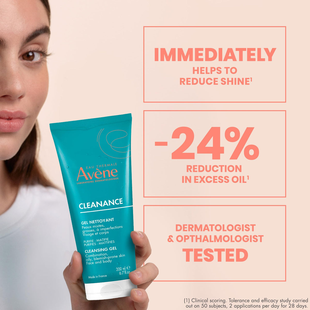 Eau Thermale Avène Cleanance Cleansing Gel in bathroom setting