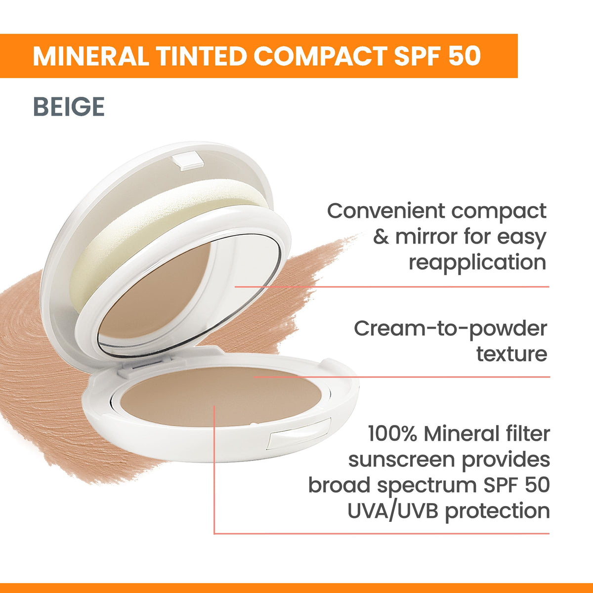 Eau Thermale Avène Tinted SPF 50 Mineral Sunscreen compact side view