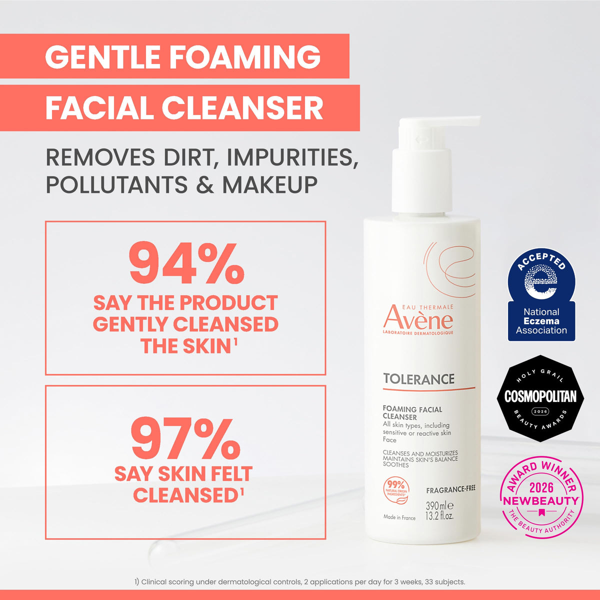 Eau Thermale Avène Tolerance Gentle Foaming Cleanser 5 oz back view