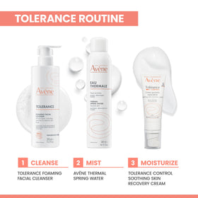 Eau Thermale Avène Tolerance Gentle Foaming Cleanser 5 oz on a skincare shelf