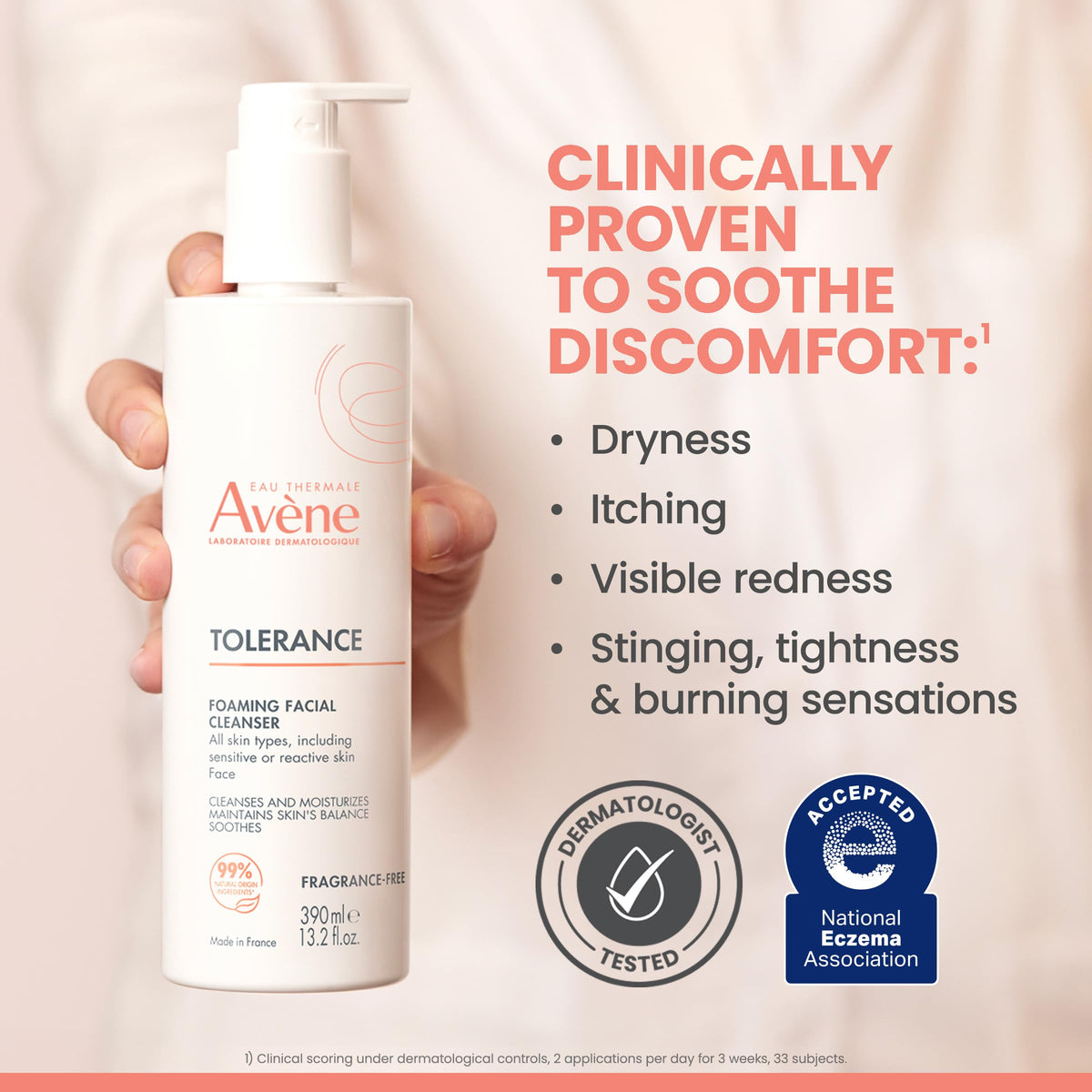 Eau Thermale Avène Tolerance Gentle Foaming Cleanser 5 oz with texture