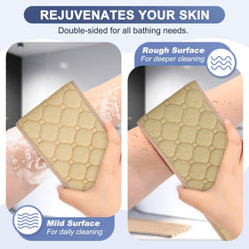 eaxun back scrubber in a bathroom setting with soap