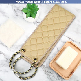 eaxun back scrubber showing both sides for exfoliation and cleansing