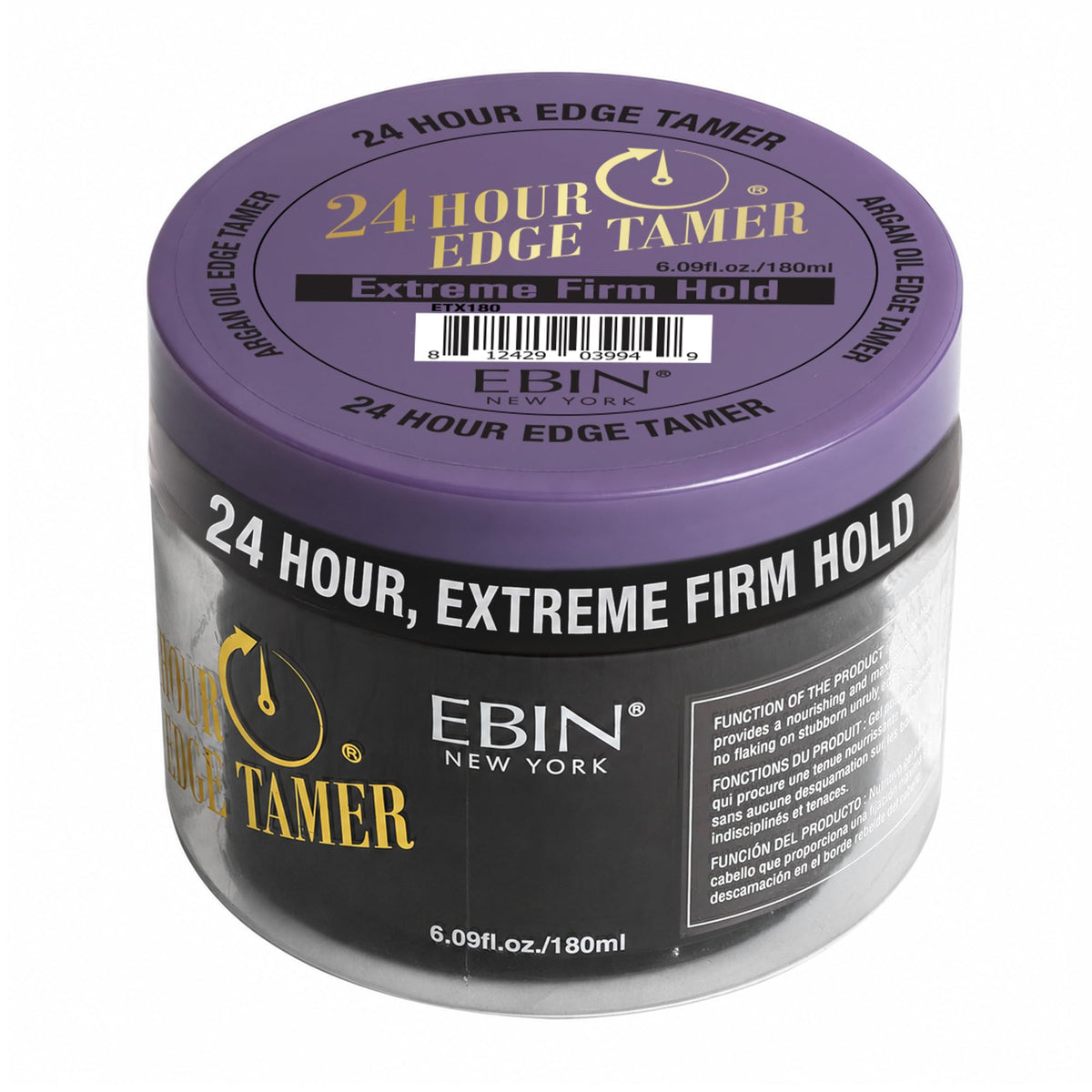 EBIN NEW YORK 24 Hour Edge Tamer 180ml front view