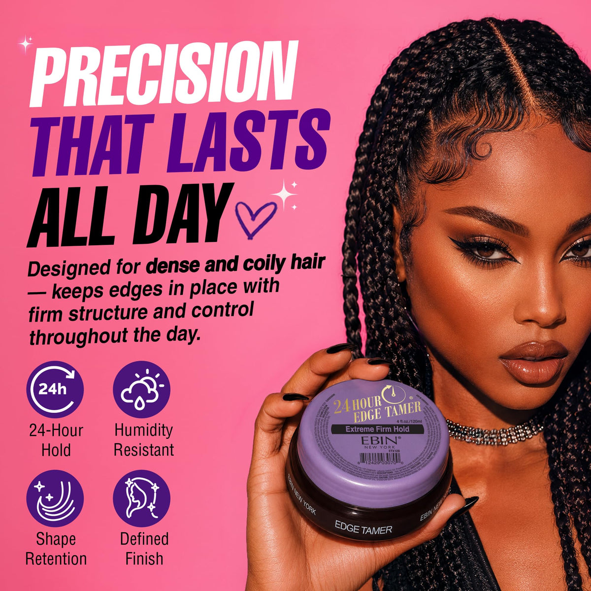 EBIN NEW YORK 24 Hour Edge Tamer showing texture and consistency