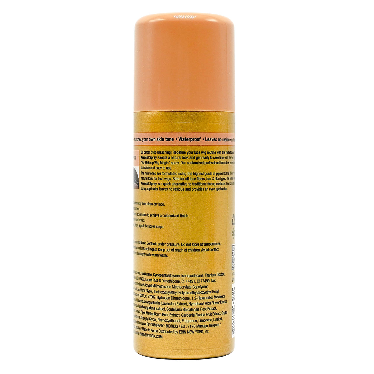 EBIN NEW YORK Tinted Lace Aerosol Spray Light Warm Brown back view