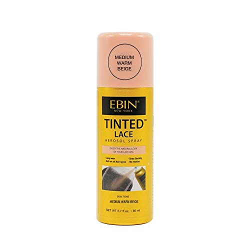 EBIN NEW YORK Tinted Lace Aerosol Spray Medium Warm Beige 2.7 Fl Oz front view