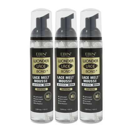 EBIN NEW YORK Wonder Lace Bond Melt Mousse 3-pack front view