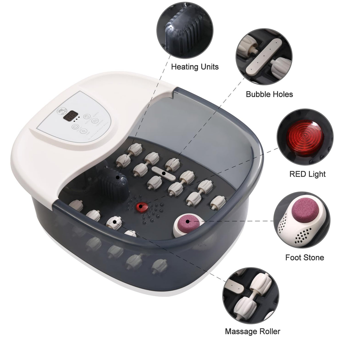 ECARBME Foot Spa Bath Massager dimensions