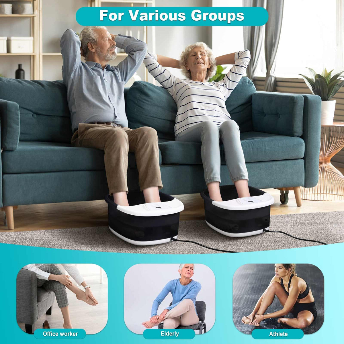 ECARBME Foot Spa Bath Massager with pumice stone accessory