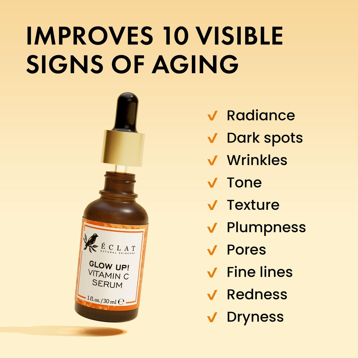 Eclat Skincare Vitamin C Serum texture on hand