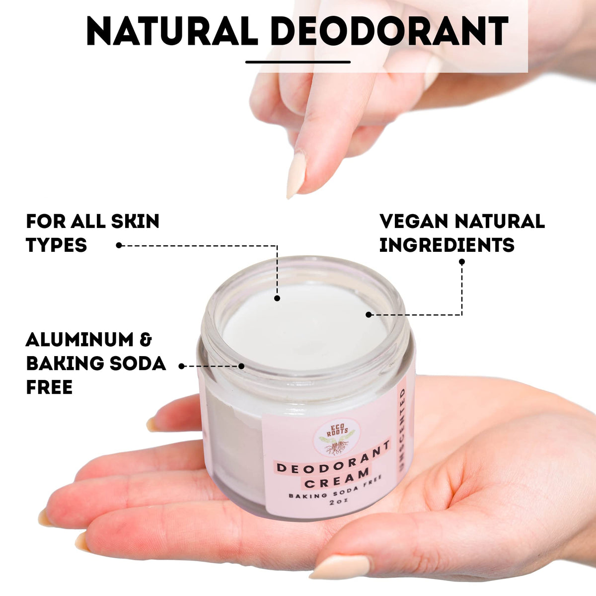 ECO ROOTS Natural Deodorant Cream in lifestyle setting