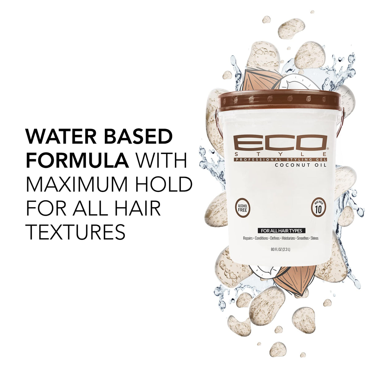 Eco Style Coconut Oil Styling Gel 80 oz back view