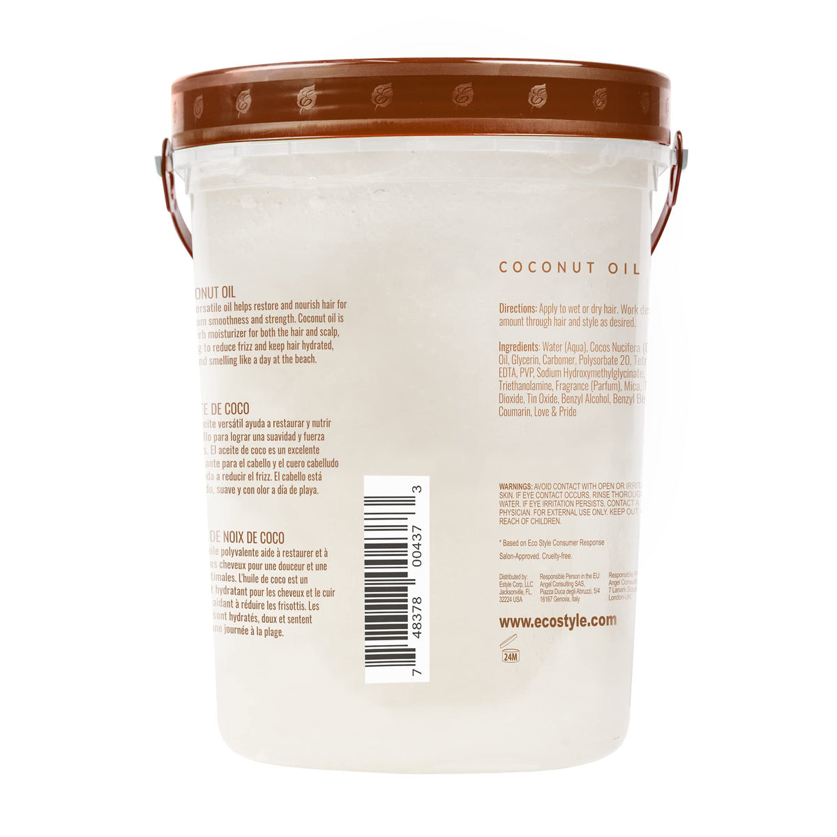 Eco Style Coconut Oil Styling Gel 80 oz opened with gel texture visible