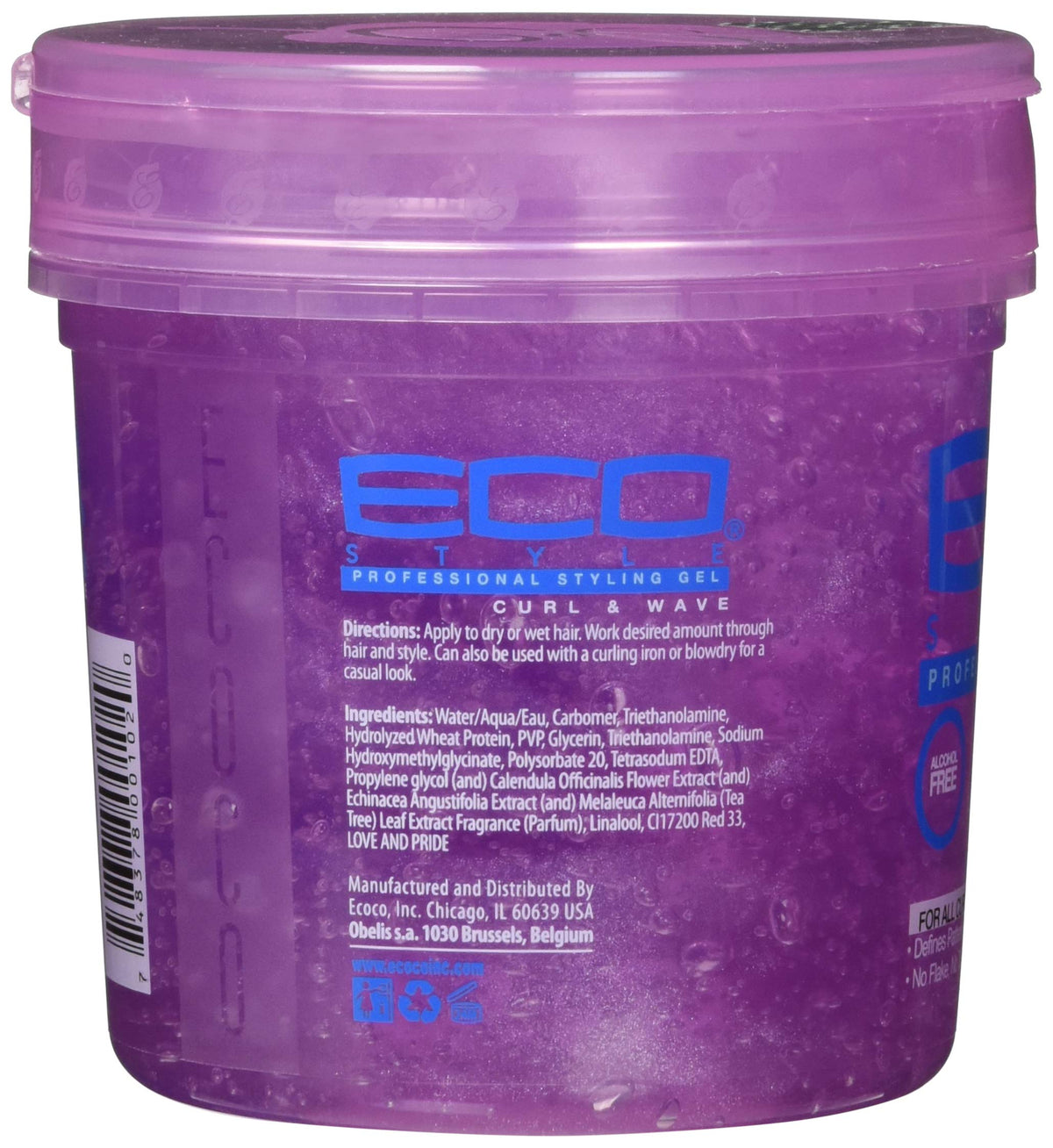 Eco Style Hair Gel 16 Oz in a bathroom setting
