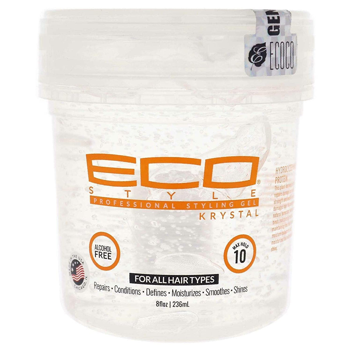 Eco Style Krystal Styling Gel 8 Ounce front view