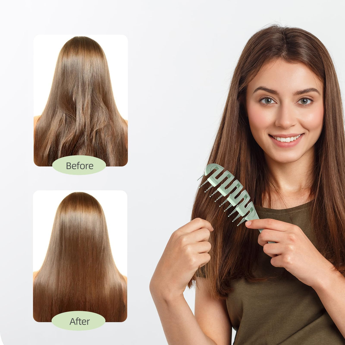 ecoed Detangler Hairbrush back view