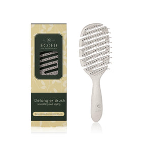 ecoed Detangler Hairbrush front view with flexible bristles
