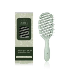 ecoed Detangler Hairbrush green model front view