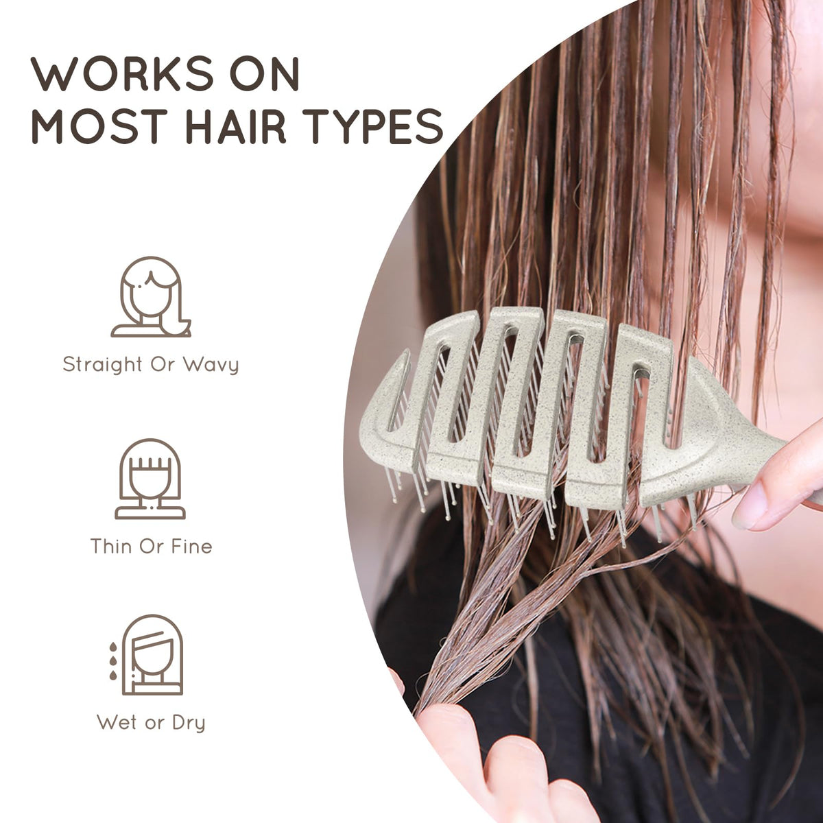 ecoed Detangler Hairbrush on a bathroom counter