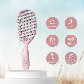 ecoed Detangler Hairbrush pink back view highlighting vented design