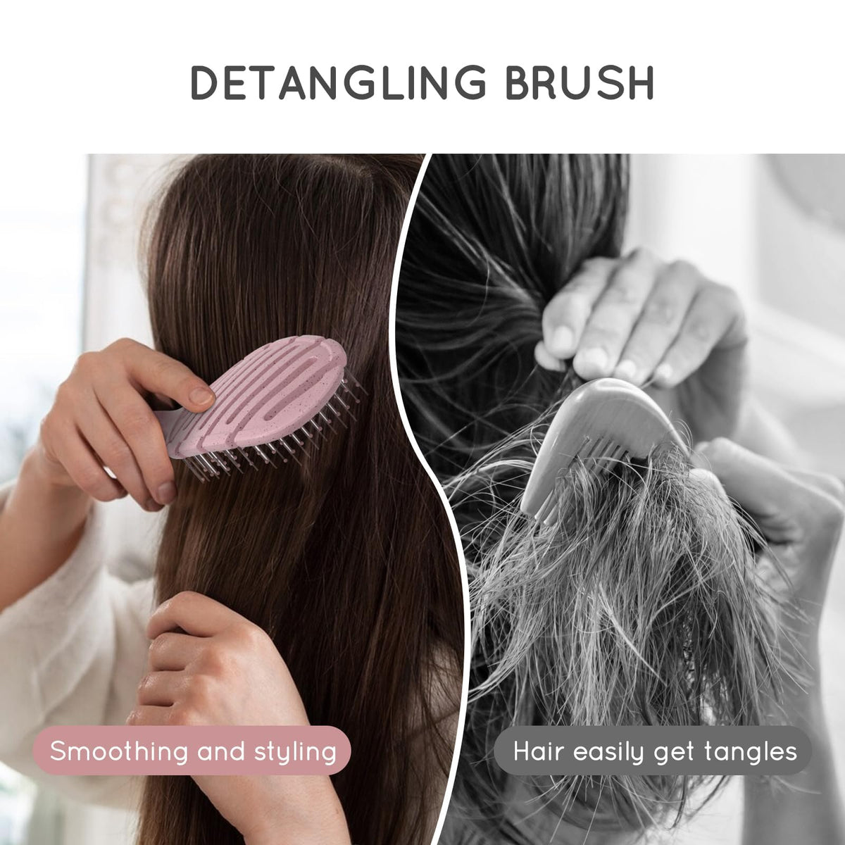 ecoed Detangler Hairbrush pink packaging front view