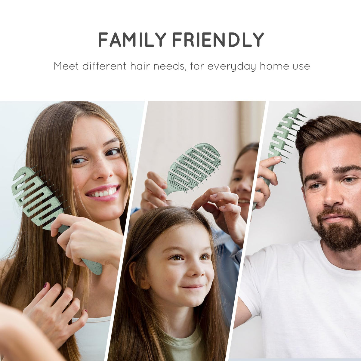 ecoed Detangler Hairbrush side view