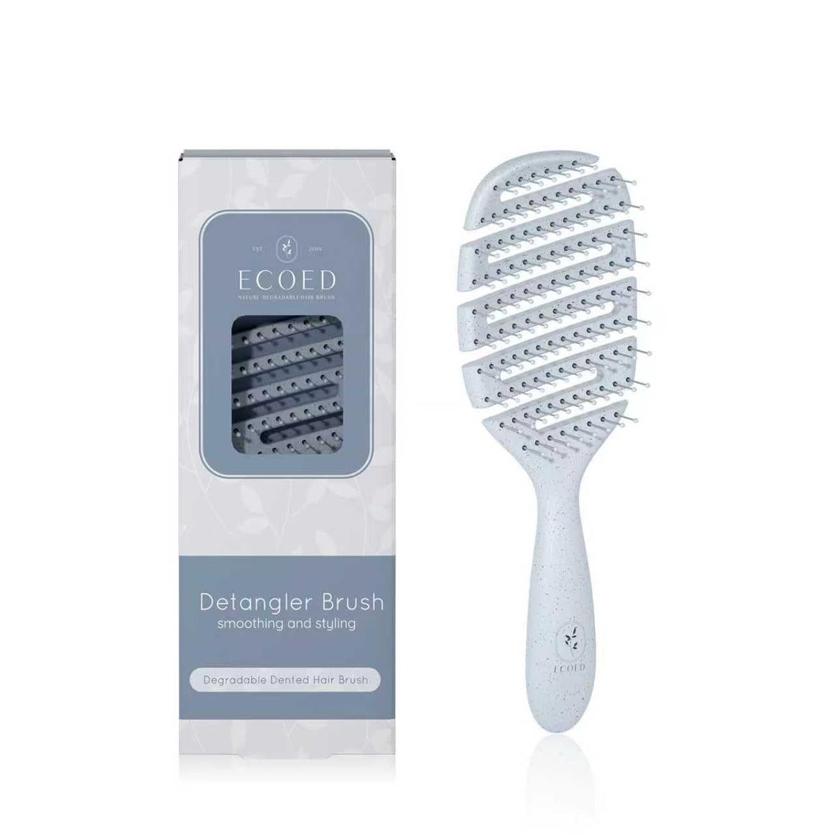 ecoed Vented Detangling Brush front view in blue