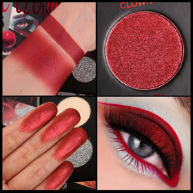 ecofavor Red Goth Eyeshadow Palette with swatches of all 9 colours
