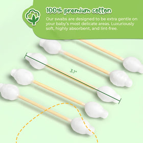 EcoFox Baby Cotton Swabs showing double-tipped safety sticks