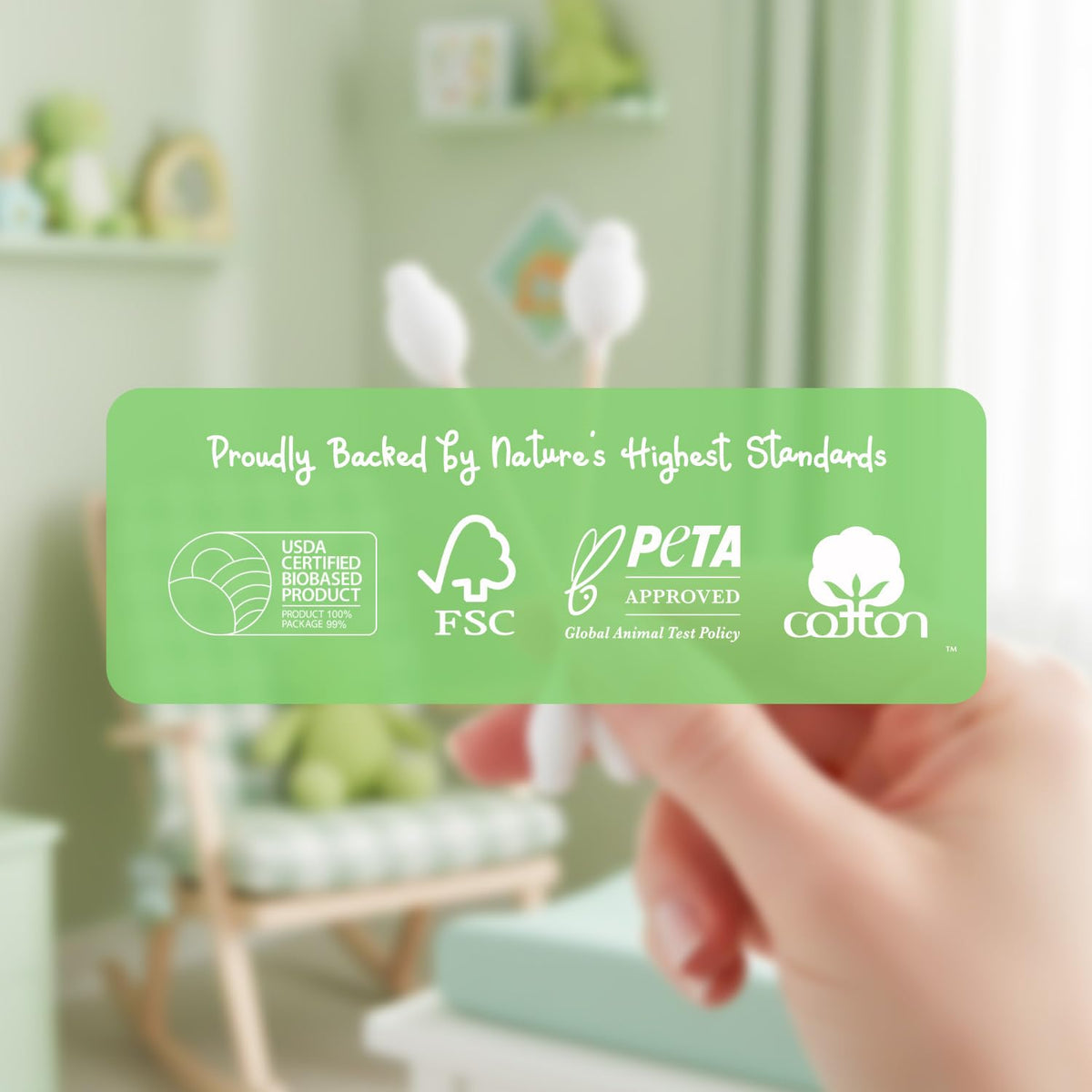 EcoFox Baby Cotton Swabs usage scenario for baby care