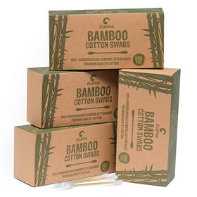EcoFox Bamboo Cotton Swabs 2000 Count front view