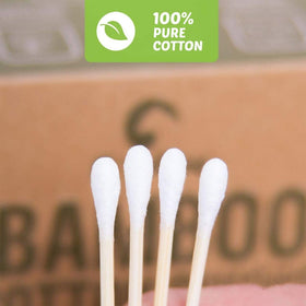 EcoFox Bamboo Cotton Swabs ecological packaging side view