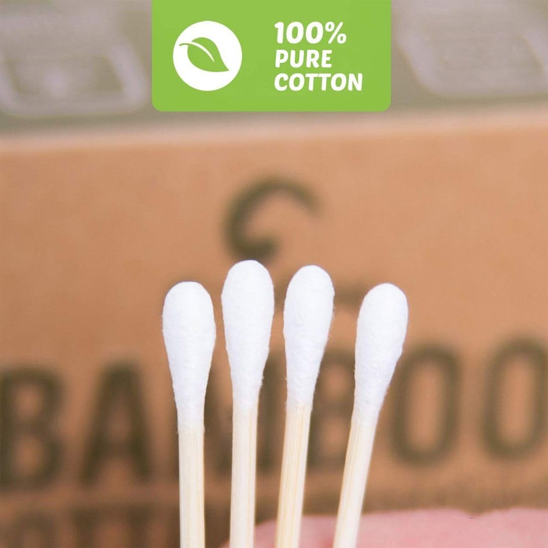 EcoFox Bamboo Cotton Swabs in ecological packaging
